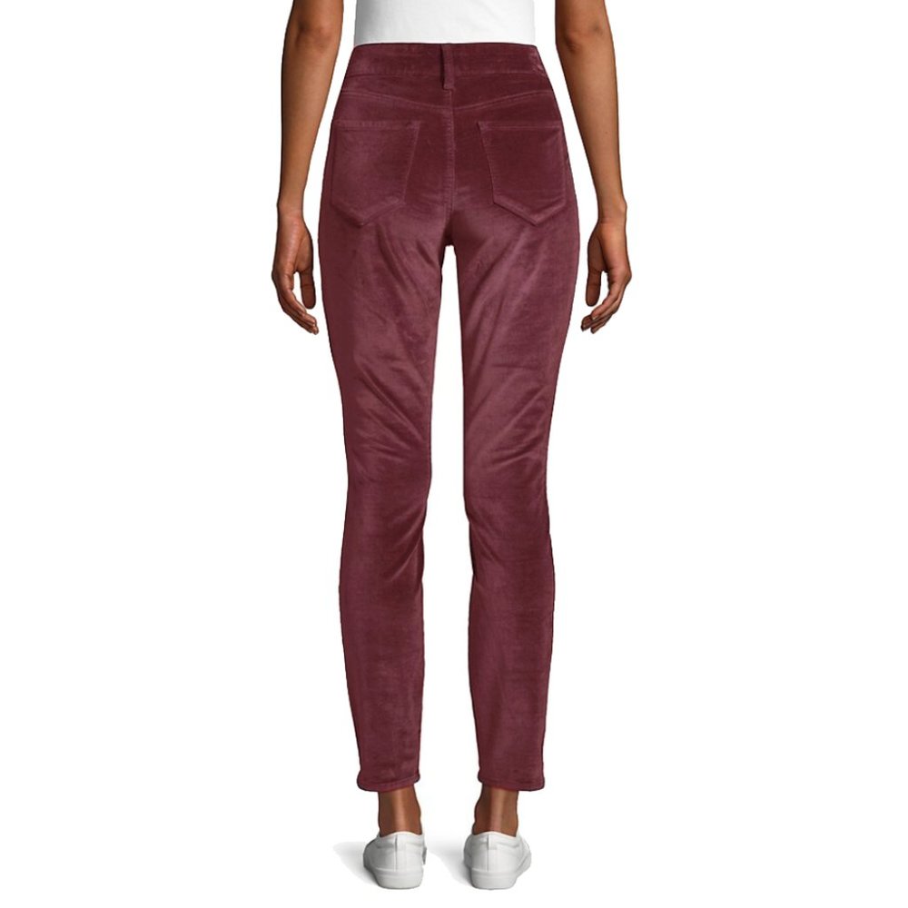 NEW NYDJ Women Ami Velour Deep Currant High Rise Pocketed Crop Skinny Leg Pant - Picture 3 of 6